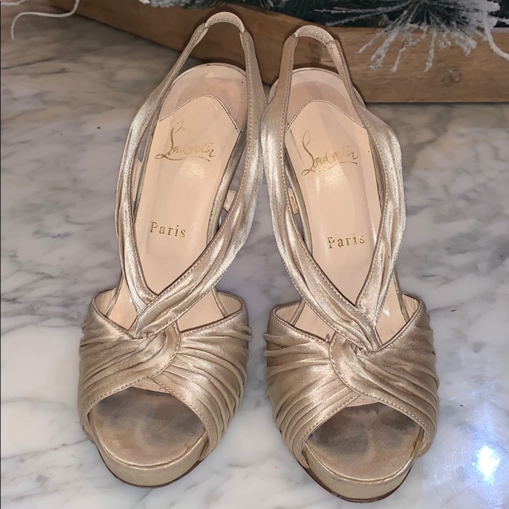 Ivory satin Louboutin’s perfect wedding shoe
